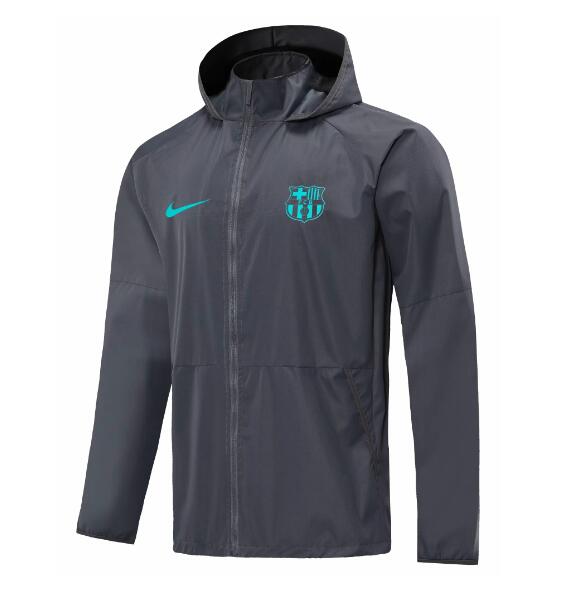 Barcelona Grey Hoodie Windbreaker Jacket 2020/21